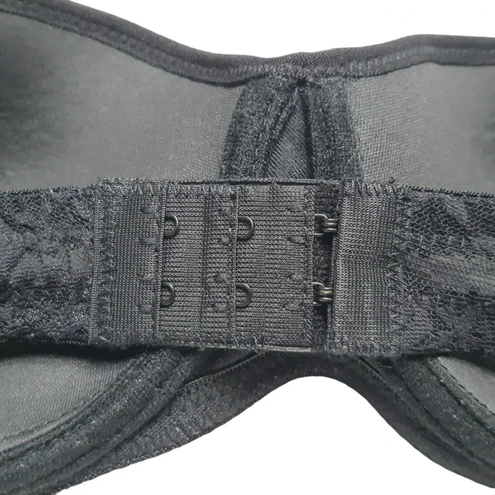 Rene Rofe Bra 36B Black Strapless Floral Lace Padded Underwired‎ Womens - Picture 8 of 11